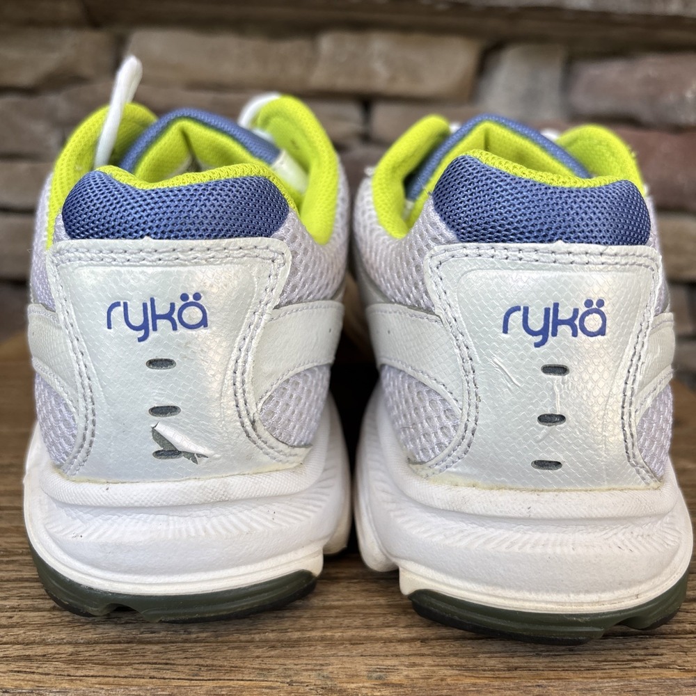 Ryka Women's Skylar  Stride Walking White W/ Blue Lime Accent Sneaker 8.5 Mesh - Picture 7 of 12